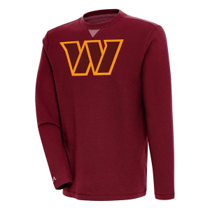 Washington Commanders Antigua Big Logo Flier Bunker Crewneck Small Cabernet