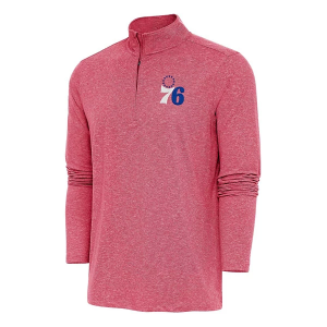 Philadelphia 76ers Hunk Pullover Antigua Long Sleeve 1/4 Zip 3XLarge Dark Red Heather