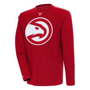 Atlanta Hawks Antigua Big Logo Flier Bunker Crewneck Large Dark Red