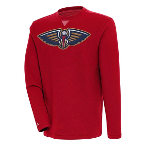 New Orleans Pelicans Antigua Big Logo Flier Bunker Crewneck Large Dark Red