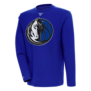 Dallas Mavericks Antigua Big Logo Flier Bunker Crewneck Small Dark Royal