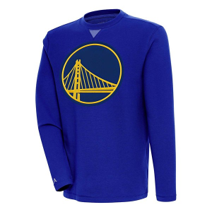 Golden State Warriors Antigua Big Logo Flier Bunker Crewneck Small Dark Royal