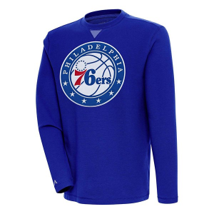Philadelphia 76ers Antigua Big Logo Flier Bunker Crewneck Small Dark Royal