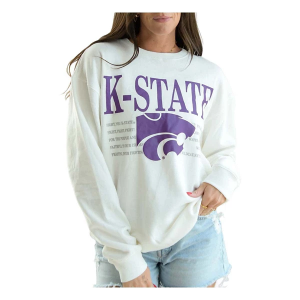 Kansas State Wildcats Gameday Social Women's Crew Small White