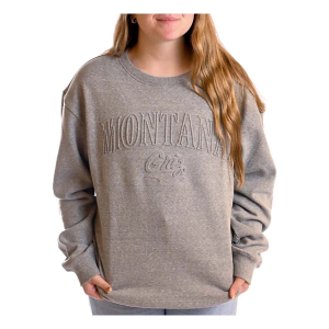 Montana Grizzlies Gameday Social Women's Crew Large Heather Grey