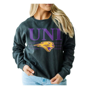 Northern Iowa Panthers Gameday Social Women's Crew Small Black
