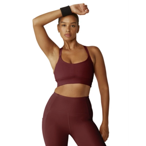 Women's Beyond Yoga PowerBeyond Strive Long Line Sports Bra Small California Merlot