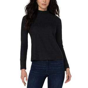 Women's Liverpool Los Angeles Rib Knit Long Sleeve Small Black