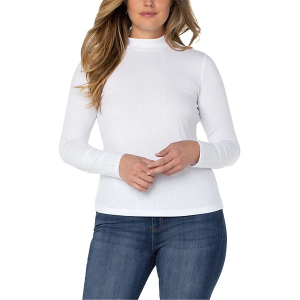 Women's Liverpool Los Angeles Rib Knit Long Sleeve Shirt Medium Cream