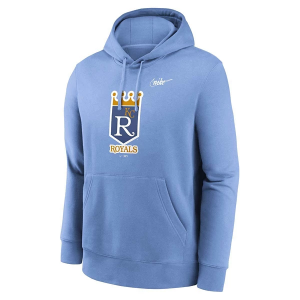 Kansas City Royals Nike Cooperstown Logo Hoodie Large Light Blue