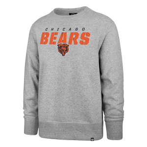 Chicago Bears 47 Brand Traction Crewneck Small Grey Heather