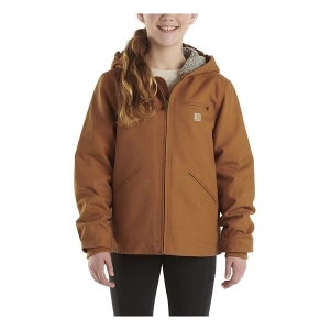 Girls' Carhartt Sherpa Lined Sierra Hooded Jacket Canvas Jacket 2XSmall Carhartt Brown