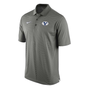 BYU Cougars Nike Stadium Stripe Polo Small Dark Grey