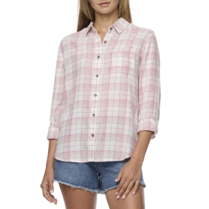 Women's Flag & Anthem Harper Burn Out Long Sleeve Button Up Shirt XLarge Pink White