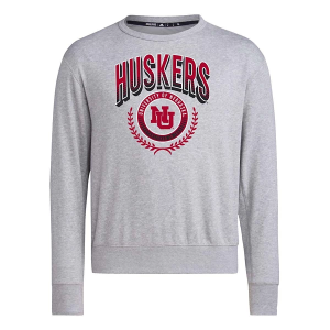 Nebraska Cornhuskers adidas Crew Medium Heather Grey