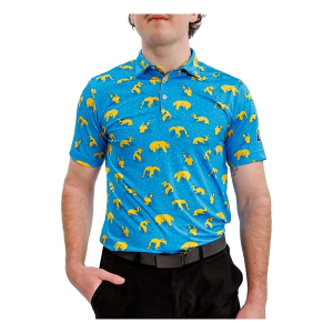Men's Waggle Golf You're Golden Polo Medium Blue