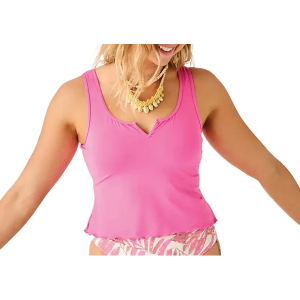 Women's Carve Designs Vida Notchneck Swim Bikini Top Sporty Small Hot Pink