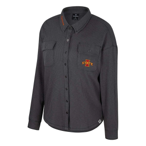Iowa State Cyclones Colosseum Women's Waffle Trainer Button Up Medium Charcoal