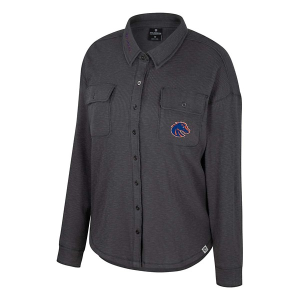 Boise State Broncos Colosseum Women's Waffle Trainer Button Up Large Charcoal