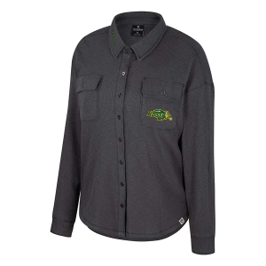 North Dakota State Bison Colosseum Women's Waffle Trainer Button Up Small Charcoal