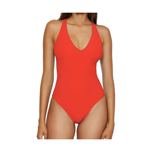 Women's BCA By Rebecca Virtue Madilynn Texture One Piece Swimsuit Contemporary Small Rose