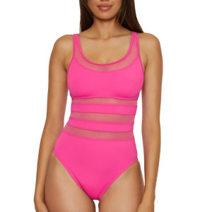 Women's BCA By Rebecca Virtue Mesh One Piece Swimsuit Contemporary XLarge Magenta