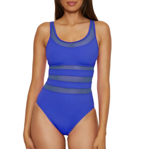 Women's BCA By Rebecca Virtue Mesh One Piece Swimsuit Contemporary XLarge True Blue