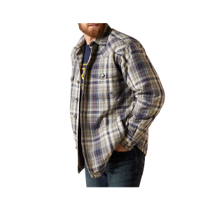 Men's Ariat Hoover Long Sleeve Button Up Shirt Medium Iron Heather