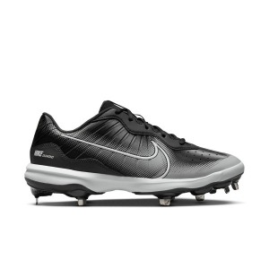 Men's Nike Alpha Huarache Varsity 4 Low Metal Baseball Cleats 8 Black/White/Smoke Grey/Smoke Grey