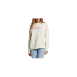 Women's Billabong Ride In Oversized Crew Neck Sweatshirt Large White Cap
