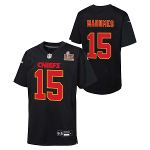 Kansas City Chiefs Patrick Mahomes #15 Nike Super Bowl LIX Patch Toddler Jersey 4T Black