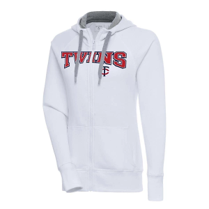 Women's Minnesota Twins Antigua Chest Logo Victory Hoodie Small White