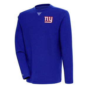 New York Giants Antigua Chest Crest Flier Bunker Crewneck Small Dark Royal