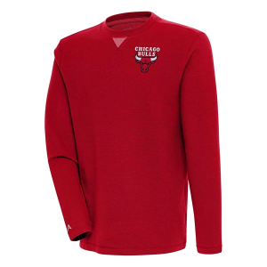 Chicago Bulls Antigua Chest Logo Flier Bunker Crewneck Large Dark Red