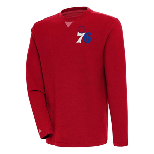 Philadelphia 76ers Antigua Chest Logo Flier Bunker Crewneck Large Dark Red