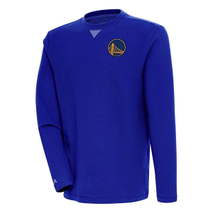 Golden State Warriors Antigua Chest Logo Flier Bunker Crewneck Small Dark Royal