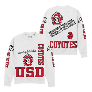 South Dakota Coyotes League Collegiate Women's Crew Medium White