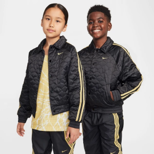 Kids' Nike Culture of Basketball Bomber Jacket Small Black/Black/Infinite Gold