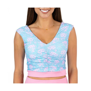 Women's Janela Bay V Nack Gathered Swim Tankini Contemporary XLarge Pastel Floral