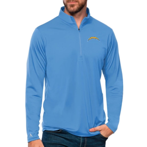 Los Angeles Chargers Antigua Tribute Long Sleeve 1/4 Zip 3XLarge Columbia Blue