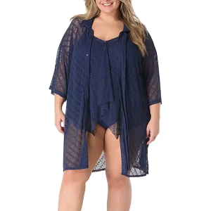 Women's Beach House Harper Shirt Swim Cover Up 2X Admiral