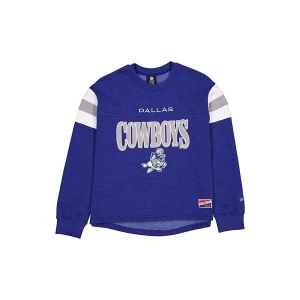 Women's Dallas Cowboys New Era Stripe Crewneck Small Royal