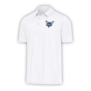 Charlotte Hornets Par 3 Antigua Polo Small White