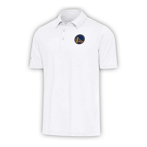 Golden State Warriors Brushed Metallic Par 3 Antigua Polo Small White