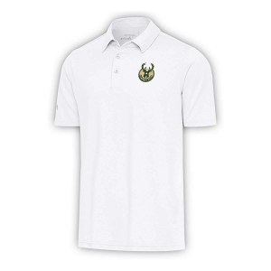 Milwaukee Bucks Brushed Metallic Par 3 Antigua Polo Small White