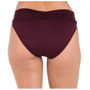 Women's La Blanca Shirred Band Hipster Swim Bottoms Contemporary 8 Dark Cherry