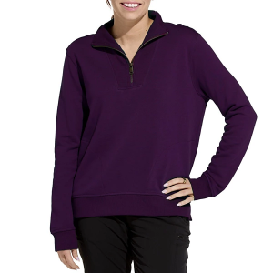 Women's Carhartt Tencel Fiber Series Relaxed Fit 1/4 Zip Pullover Small Eggplant