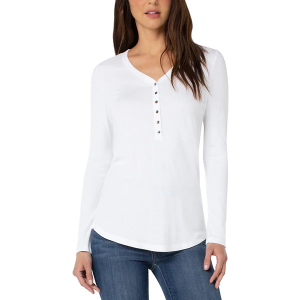 Women's Liverpool Los Angeles Liverpool Jeans Long Sleeve Henley Small Cream