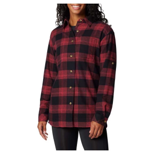 Women's Columbia Holly Hideaway Flannel Long Sleeve Shirt 1X Dared