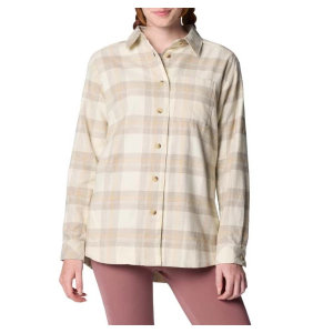 Women's Columbia Holly Hideaway Flannel Long Sleeve Shirt 1X Chalk